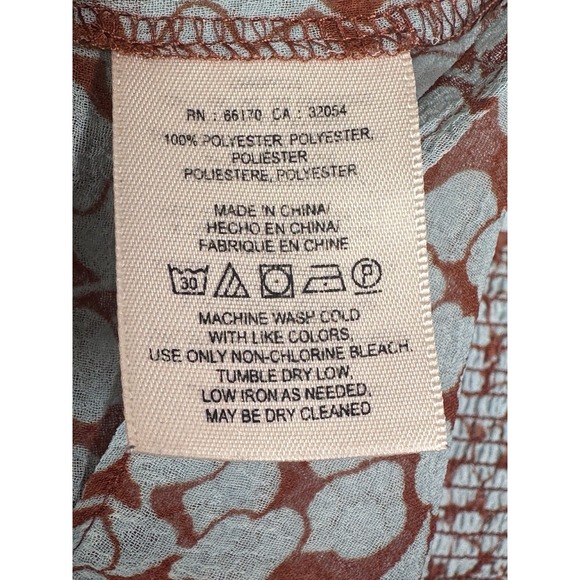 Anthropologie Feather Bone Blouse MEDIUM Ruffle Allegra Smocked Light Career - Picture 7 of 8